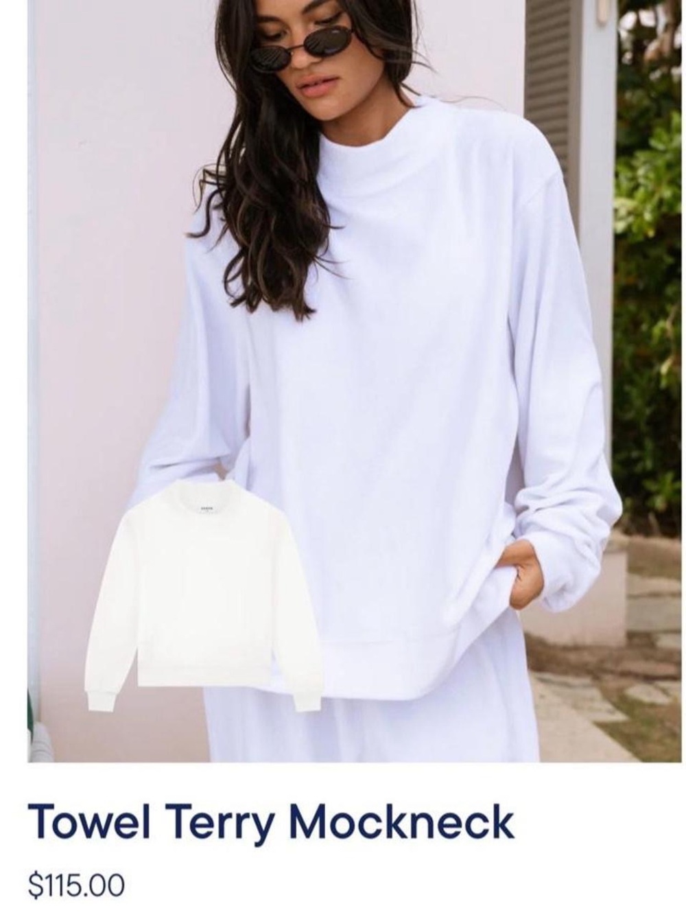 Parke Towel Terry Mockeck size S/M in white